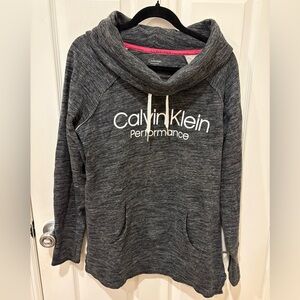 Calvin Klein Performance Sweatshirt Cowl Neck Dark Heather Gray